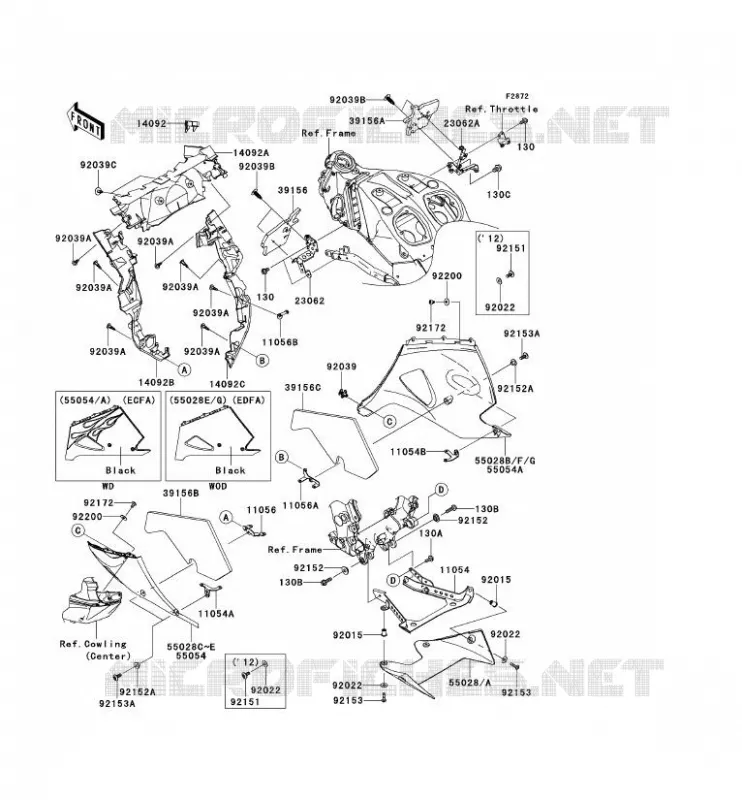 LOWER COWLING Kawasaki MOTOS 1400 2012 ZZR1400  ZX1400ECF