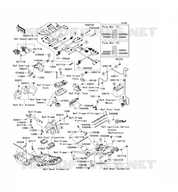 CHASSIS ELECTRICAL EQUIPMENT Kawasaki MOTOS 1400 2012 ZZR1400  ZX1400ECF