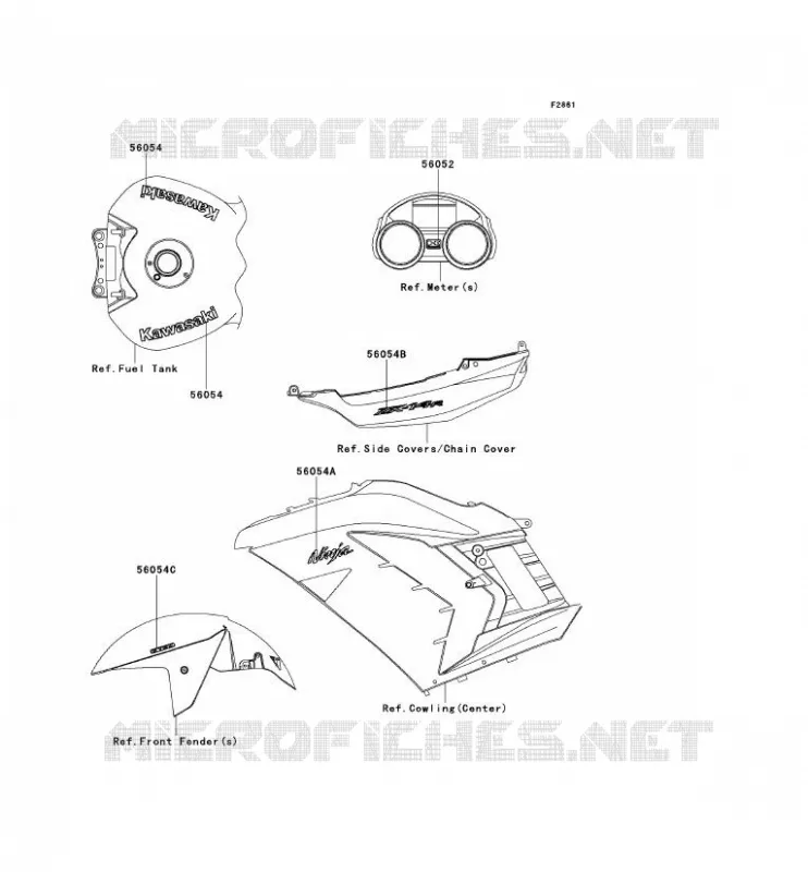 STICKER(BLEU)(BLACK) Kawasaki MOTOS 1400 2012 ZZR1400  ZX1400ECF