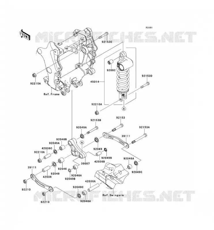 SUSPENSION - SHOCK ABSORBER Kawasaki MOTOS 1400 2012 ZZR1400  ZX1400ECF