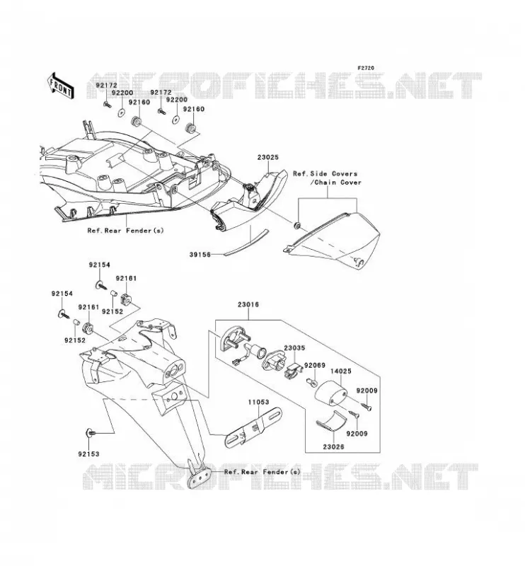 TAILIGHT(S) Kawasaki MOTOS 1400 2012 ZZR1400  ZX1400ECF