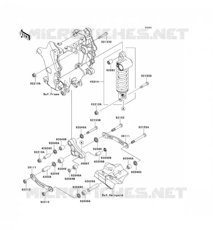SUSPENSION - SHOCK ABSORBER Kawasaki MOTOS 1400 2012 ZZR1400  ZX1400ECFA