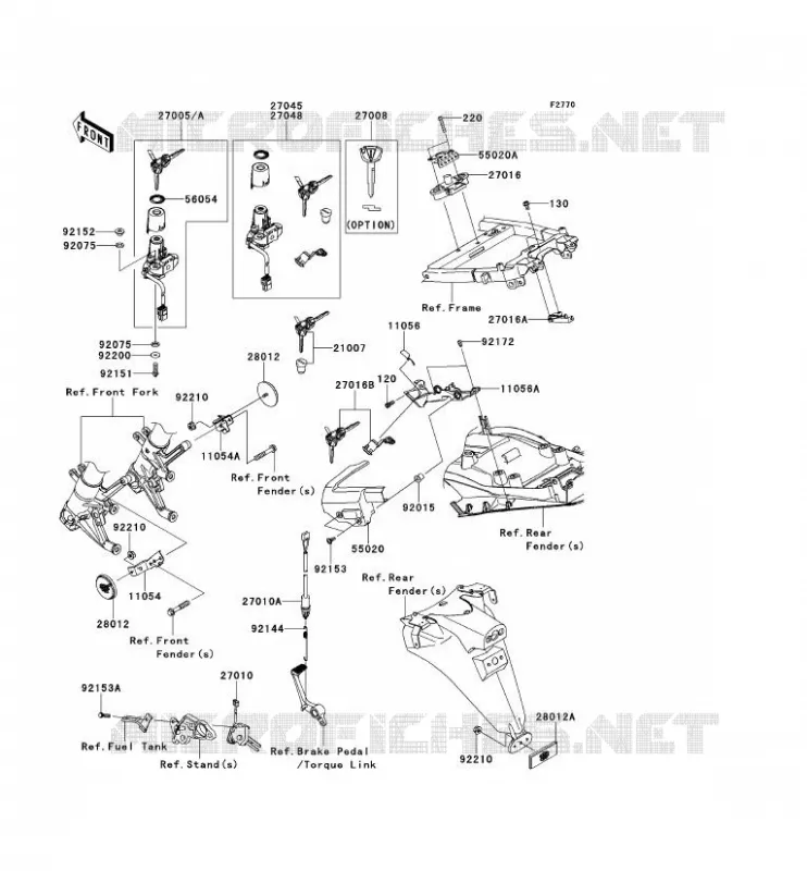SWITCH - REFLECTORS Kawasaki MOTOS 1400 2012 ZZR1400  ZX1400ECFA