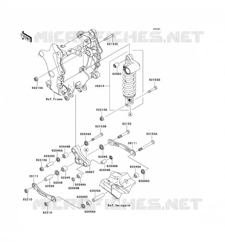 SUSPENSION - SHOCK ABSORBER Kawasaki MOTOS 1400 2013 ZZR1400  ZX1400EDF