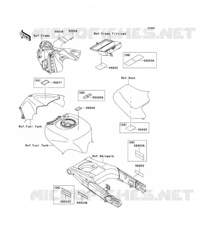 LABELS Kawasaki MOTOS 1400 2013 ZZR1400  ZX1400EDFA