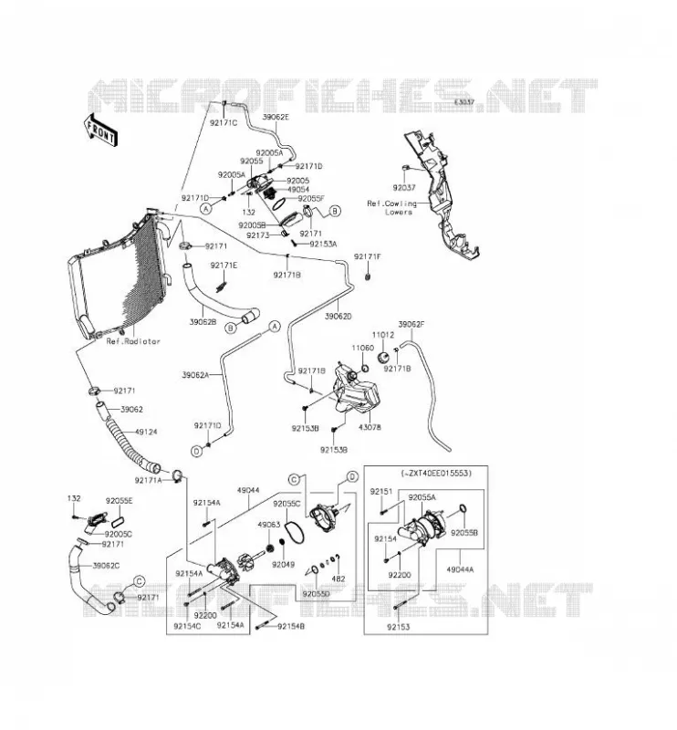 WATER PIPE Kawasaki MOTOS 1400 2014 ZZR1400 ABS  ZX1400EEFA