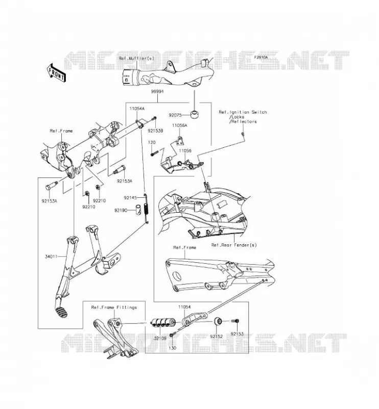 ACCESSORY (BEQUILLE CENTRALE) Kawasaki MOTOS 1400 2014 ZZR1400 ABS  ZX1400EEFA