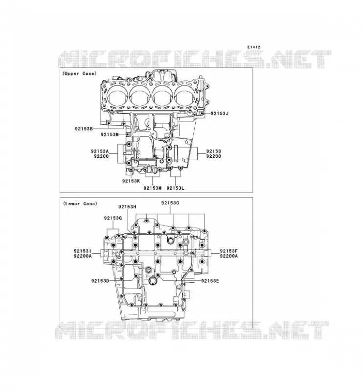 CRANKCASE BOLT Kawasaki MOTOS 1400 2012 ZZR1400 ABS  ZX1400FCF