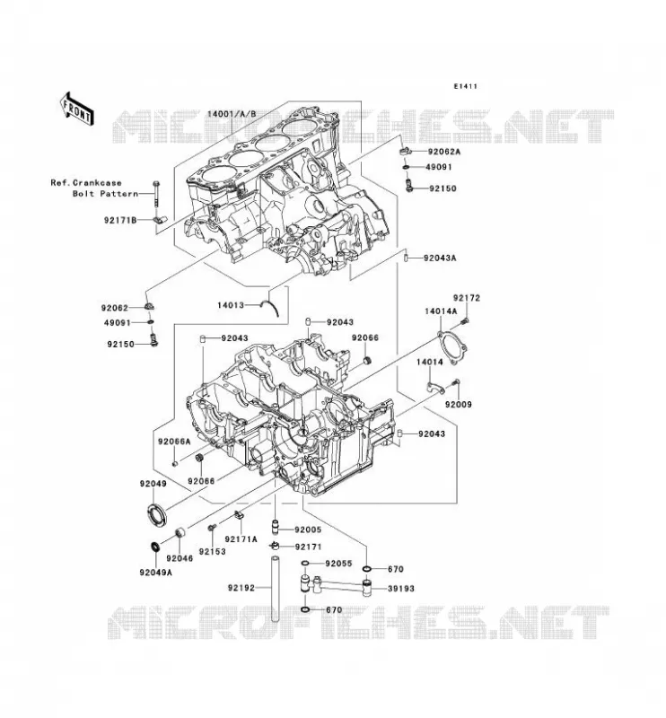 CRANKCASE(S) Kawasaki MOTOS 1400 2012 ZZR1400 ABS  ZX1400FCF