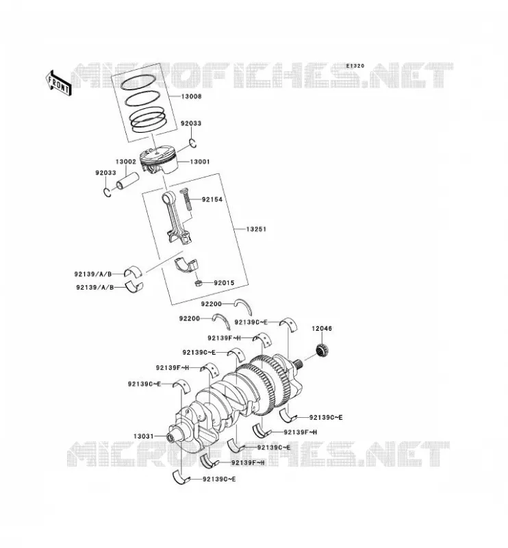 CRANKSHAFT - PISTON Kawasaki MOTOS 1400 2012 ZZR1400 ABS  ZX1400FCF