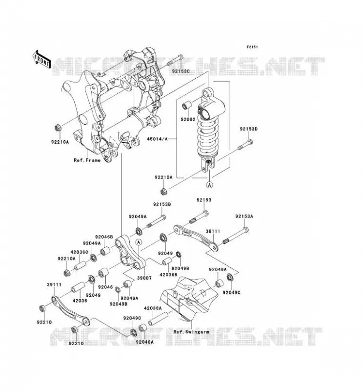 SUSPENSION - SHOCK ABSORBER Kawasaki MOTOS 1400 2012 ZZR1400 ABS  ZX1400FCF