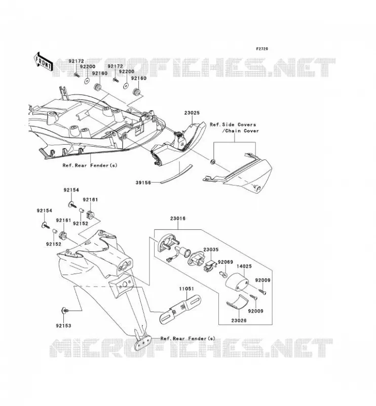 TAILIGHT(S) Kawasaki MOTOS 1400 2012 ZZR1400 ABS  ZX1400FCF