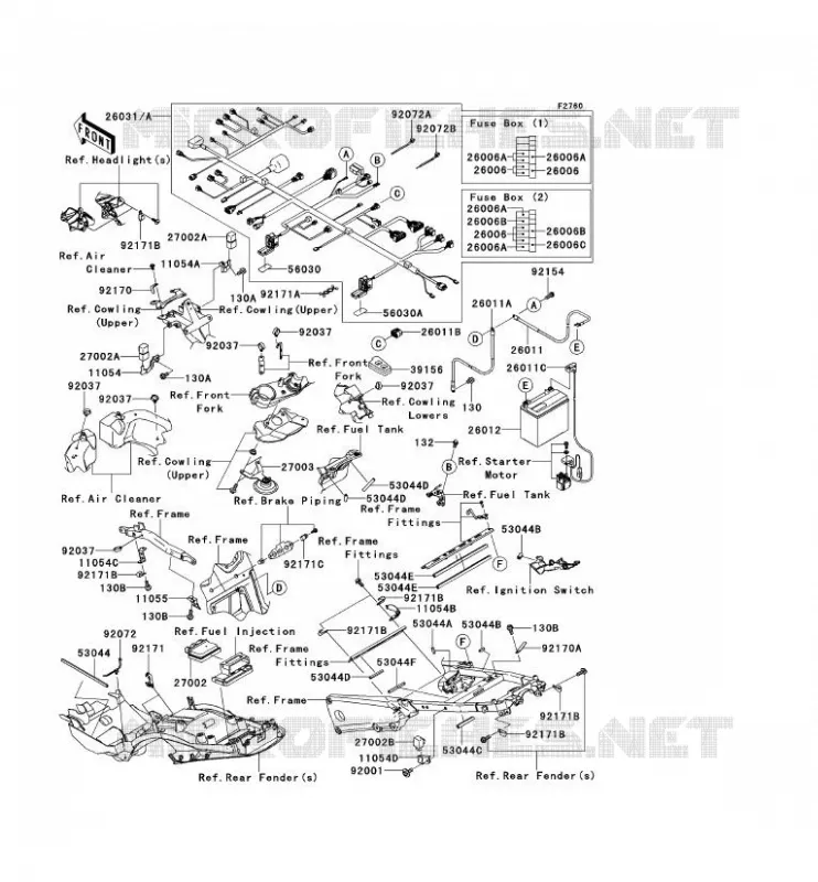 CHASSIS ELECTRICAL EQUIPMENT Kawasaki MOTOS 1400 2013 ZZR1400 ABS  ZX1400FDF