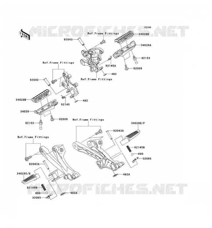 FOOTREST Kawasaki MOTOS 1400 2014 ZZR1400 ABS  ZX1400FEF