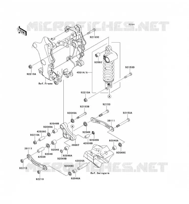 SUSPENSION - SHOCK ABSORBER Kawasaki MOTOS 1400 2014 ZZR1400 ABS  ZX1400FEF