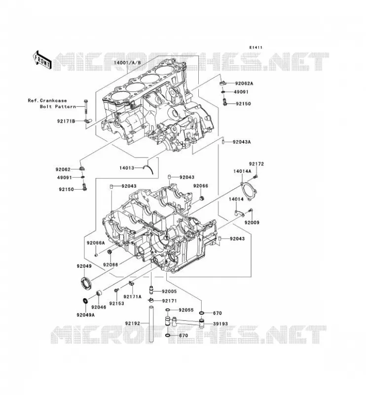 CRANKCASE(S) Kawasaki MOTOS 1400 2014 ZZR1400 ABS  ZX1400FEFB