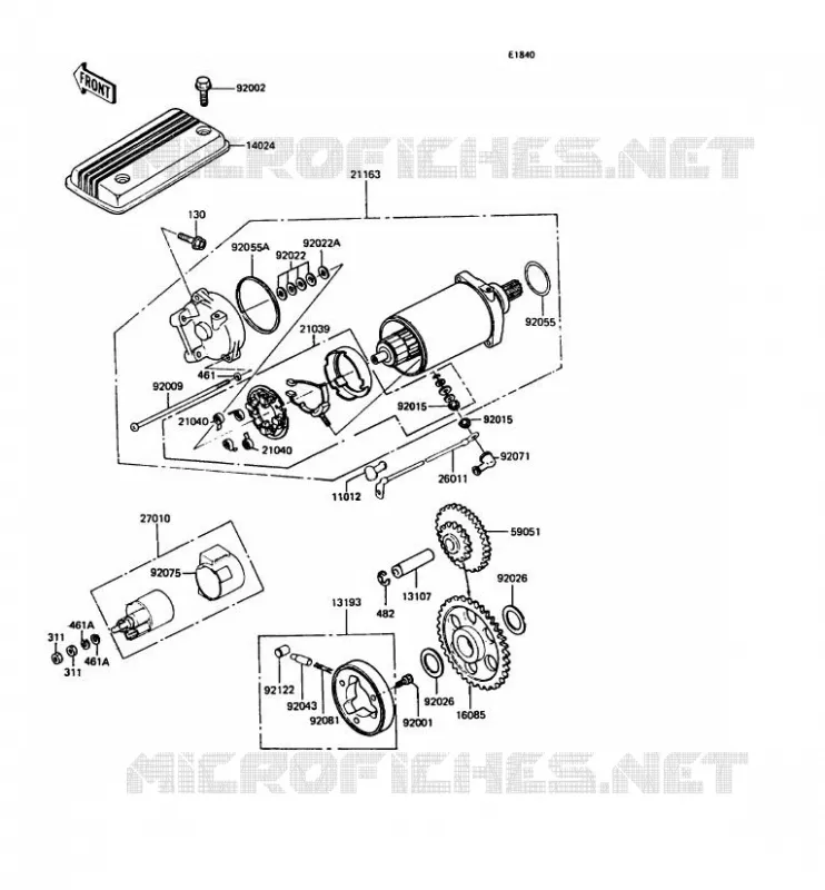 STARTER MOTOR Kawasaki MOTOS 400 1991 Z400FII  ZX400-C4