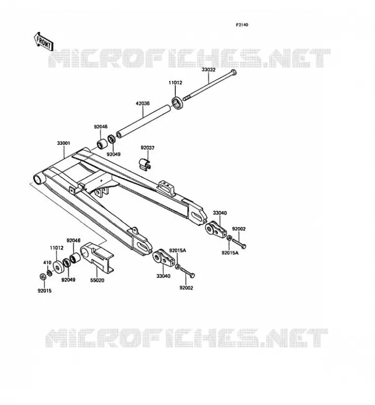 SWINGARM Kawasaki MOTOS 400 1991 Z400FII  ZX400-C4