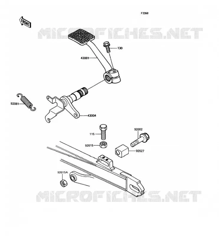 BRAKE PEDAL Kawasaki MOTOS 400 1994 Z400FII  ZX400-C5