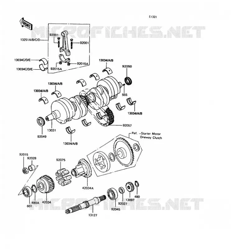 CRANKSHAFT Kawasaki MOTOS 400 1994 Z400FII  ZX400-C5