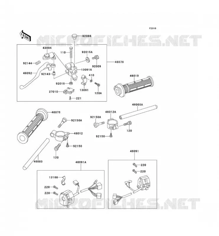 HANDLEBAR Kawasaki MOTOS 400 1992 ZXR400  ZX400-L2