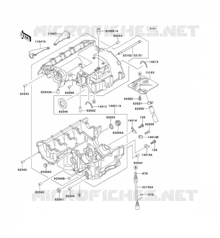 CRANKCASE(S) Kawasaki MOTOS 400 1993 ZXR400  ZX400-L3