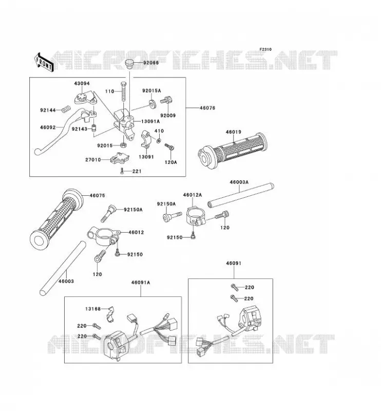 HANDLEBAR Kawasaki MOTOS 400 1993 ZXR400  ZX400-L3