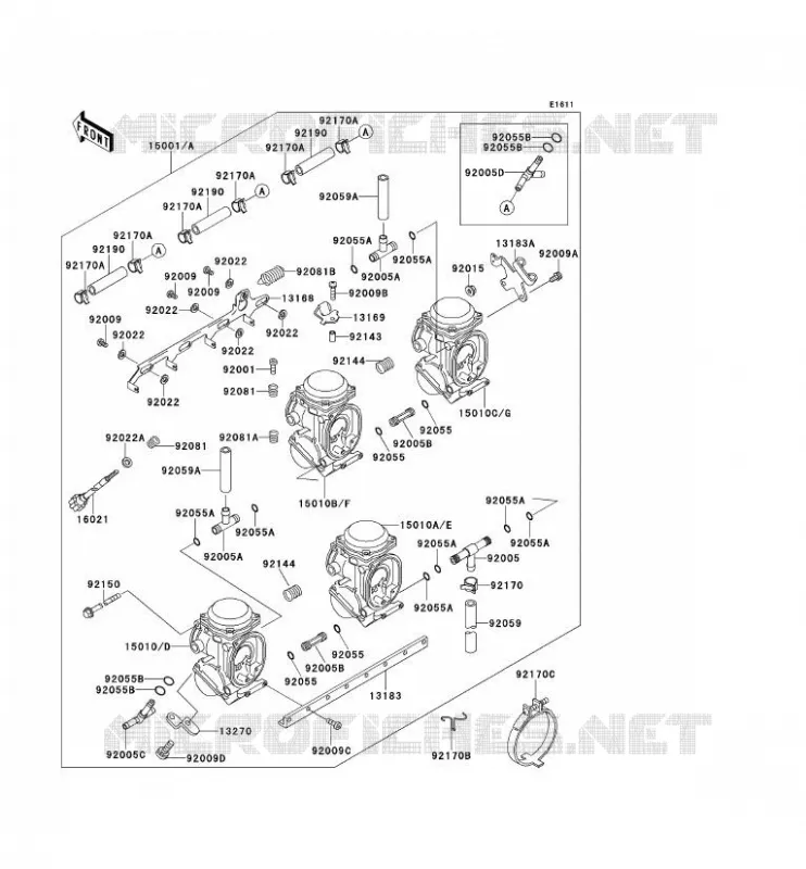 CARBURETOR(2/3) Kawasaki MOTOS 400 1994 ZXR400  ZX400-L4