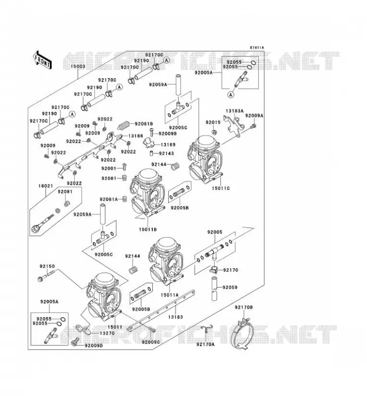 CARBURETOR(2/2) Kawasaki MOTOS 400 1994 ZXR400  ZX400-L4