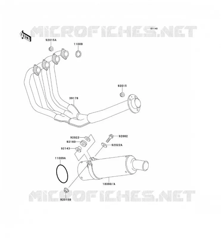 EXHAUST Kawasaki MOTOS 400 1994 ZXR400  ZX400-L4