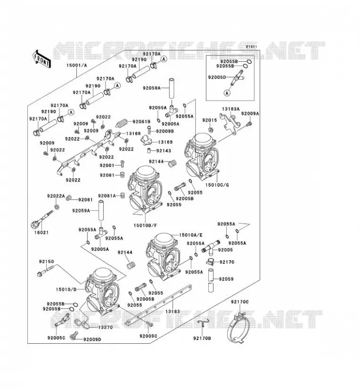CARBURETOR(2/3) Kawasaki MOTOS 400 1995 ZXR400  ZX400-L5