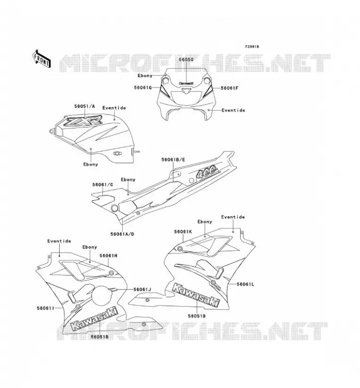 STICKER (EBONY/EVENTIDE) Kawasaki MOTOS 400 1997 ZXR400  ZX400-L7