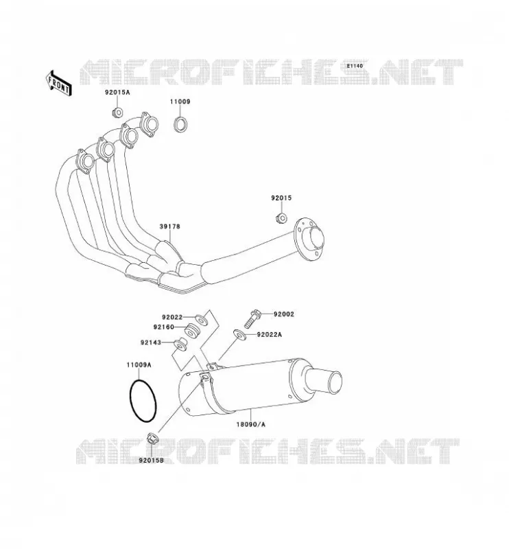 EXHAUST Kawasaki MOTOS 400 1997 ZXR400  ZX400-L7