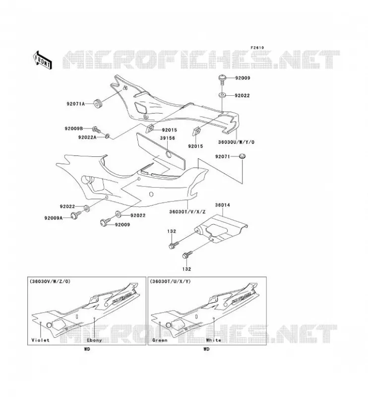 SIDE COVERS - CHAIN COVER(2/2) Kawasaki MOTOS 400 1998 ZXR400  ZX400-L8