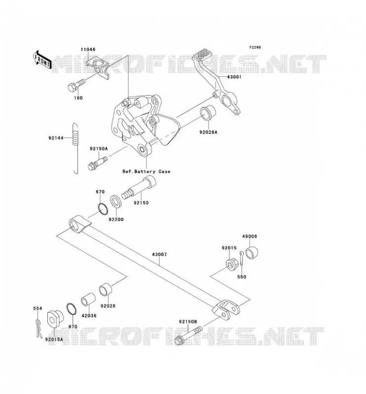 BRAKE PEDAL Kawasaki MOTOS 400 1998 ZXR400  ZX400-L8