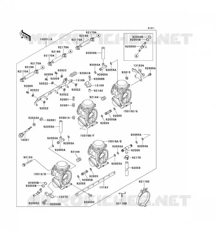 CARBURETOR(3/3) Kawasaki MOTOS 400 1998 ZXR400  ZX400-L8