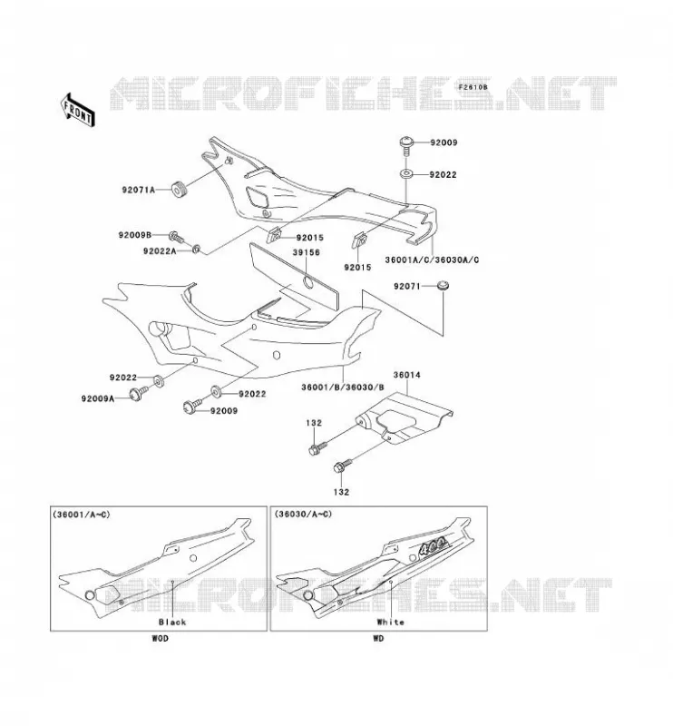 SIDE COVERS - CHAIN COVER(2/2) Kawasaki MOTOS 400 1998 ZXR400  ZX400-L8