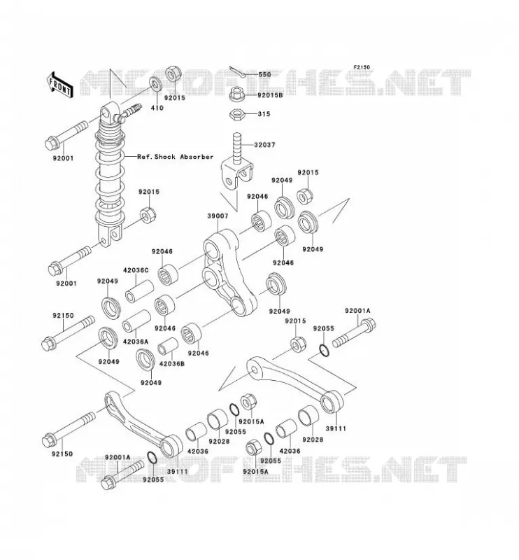 SUSPENSION Kawasaki MOTOS 400 1998 ZXR400  ZX400-L8