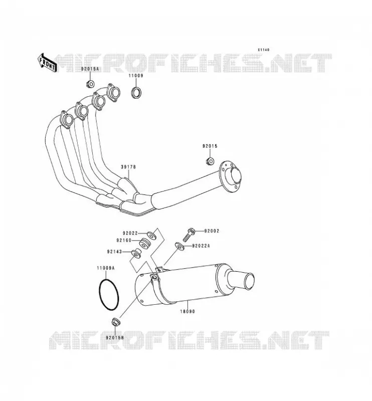 EXHAUST Kawasaki MOTOS 400 1999 ZXR400  ZX400-L9
