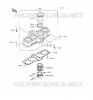 CYLINDER   PISTON  voor Kawasaki GPX500R 1990