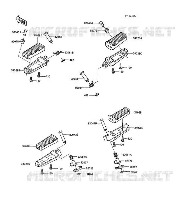 FOOTREST Kawasaki MOTOS 600 1987 GPZ600R  ZX600-A3