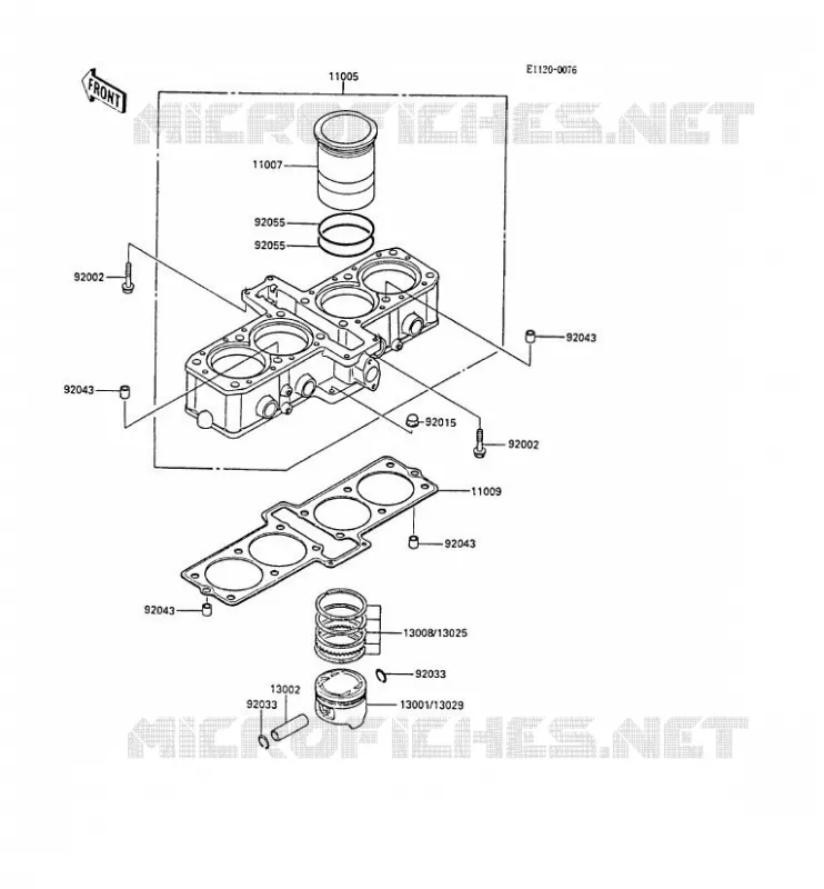 CYLINDER - PISTON  Kawasaki MOTOS 600 1987 GPZ600R  ZX600-A3