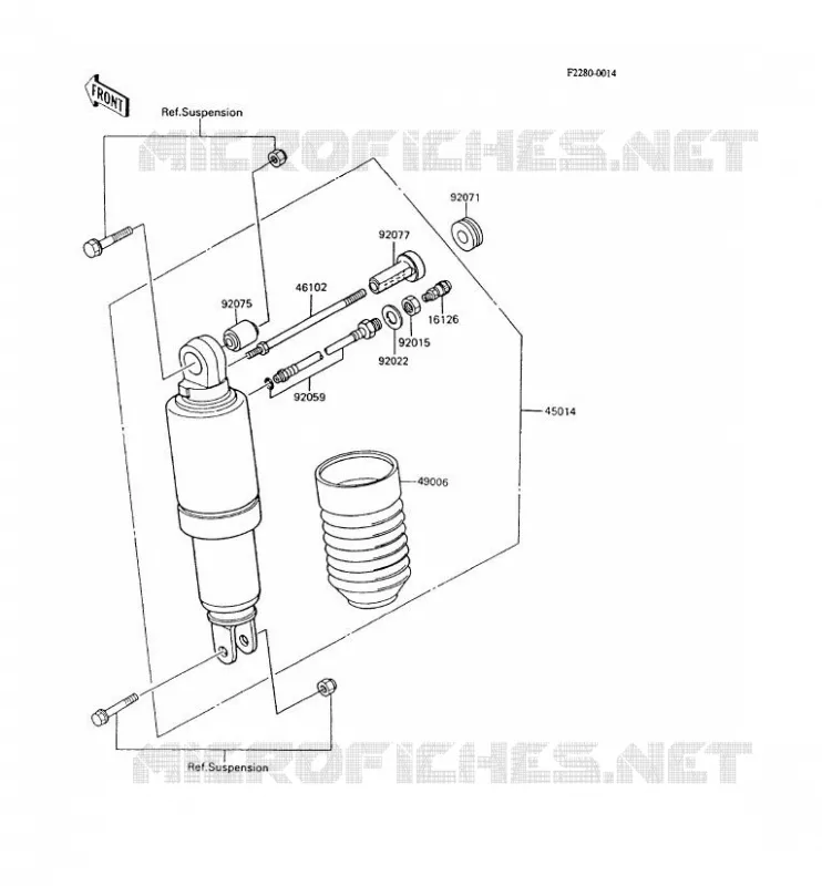 SUSPENSION - SHOCK ABSORBER Kawasaki MOTOS 600 1997 GPX600R  ZX600-C10