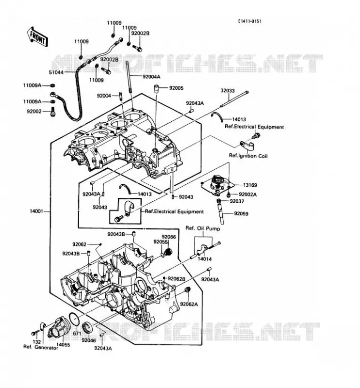 CRANKCASE(S) Kawasaki MOTOS 600 1989 GPX600R  ZX600-C2