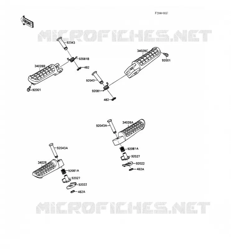 FOOTREST Kawasaki MOTOS 600 1989 GPX600R  ZX600-C2
