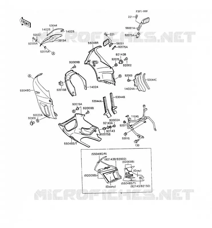 COWLING(2/2) Kawasaki MOTOS 600 1990 GPX600R  ZX600-C3