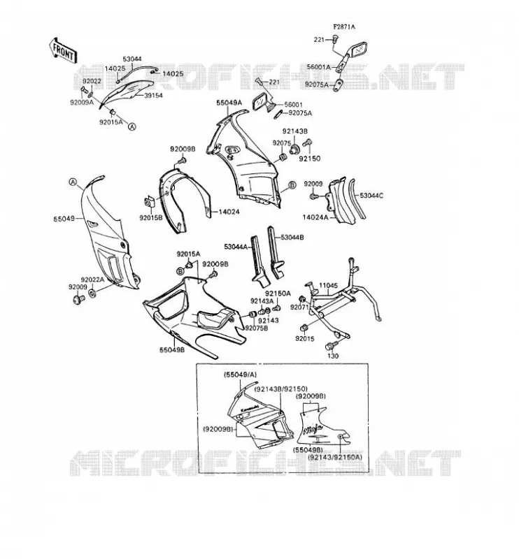 COWLING(2/2) Kawasaki MOTOS 600 1992 GPX600R  ZX600-C5