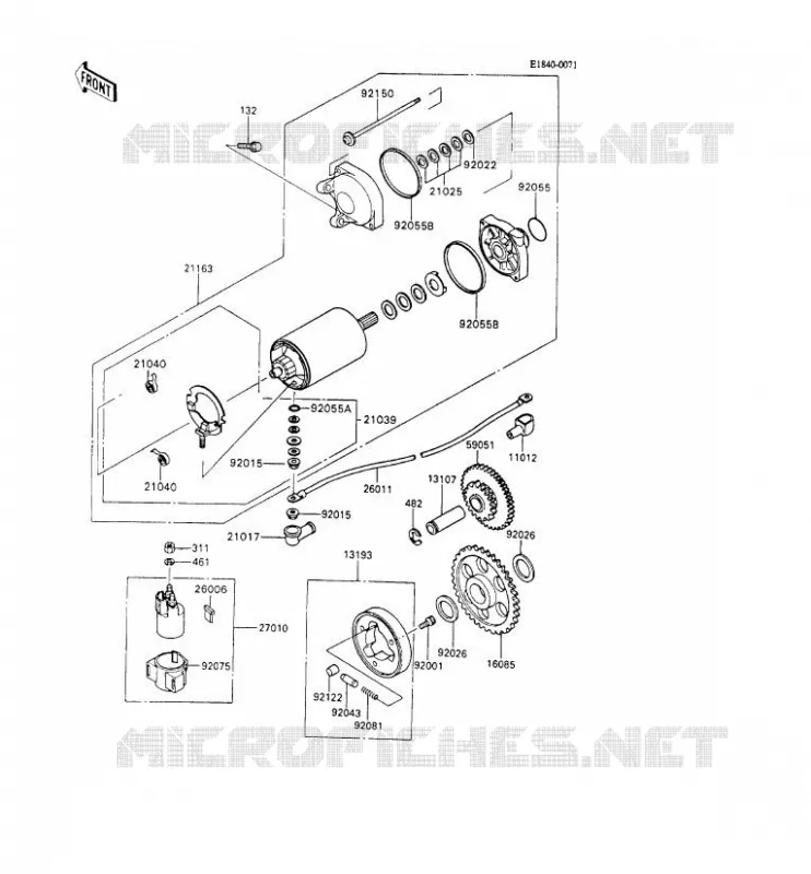 STARTER MOTOR Kawasaki MOTOS 600 1992 GPX600R  ZX600-C5