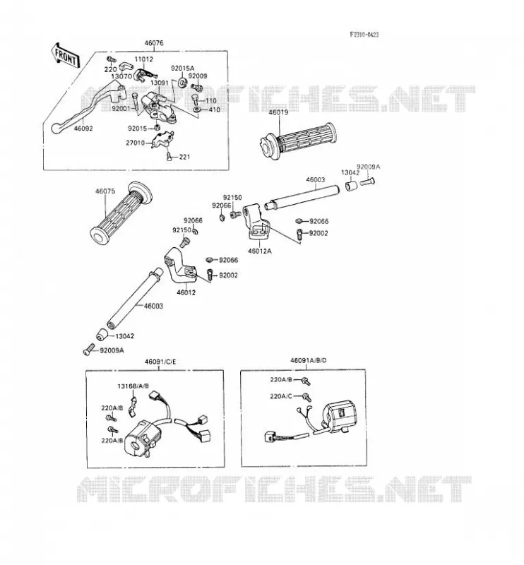 HANDLEBAR Kawasaki MOTOS 600 1993 GPX600R  ZX600-C6