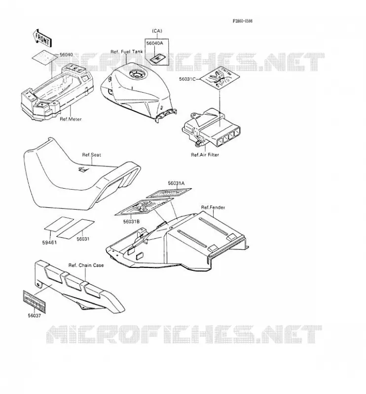 LABELS Kawasaki MOTOS 600 1993 GPX600R  ZX600-C6